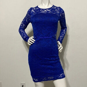 Social Stories Cobalt Blue Lace Side Cut Outs Bodycon Dress Size M